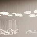 Modern Chandeliers With Cloud Shaped Circular Rings And Spiral Interior Designs 3d model