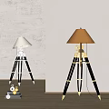 Elegant Tripod Floor Lamp With Beige Shade And Black Gold Base For Modern Interior