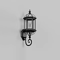 Vintage Outdoor Wall Light With Black Metal Frame Glass Shade And Warm Illumination