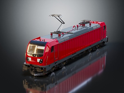 Modern tram electric rail car large electric rail passenger car 3d model