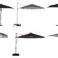 Various Patio Umbrella Styles With Brown White Black Colors And Cantilever Straight Poles