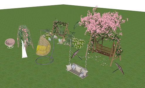 Modern Swing Garden Swing 3d model