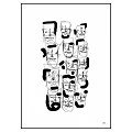 Abstract Black And White Artwork With Multiple Abstract Faces Lines And Shapes