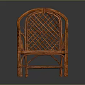 Stylish Orange Rattan Leisure Chair Featuring Woven Back and Curved Armrests