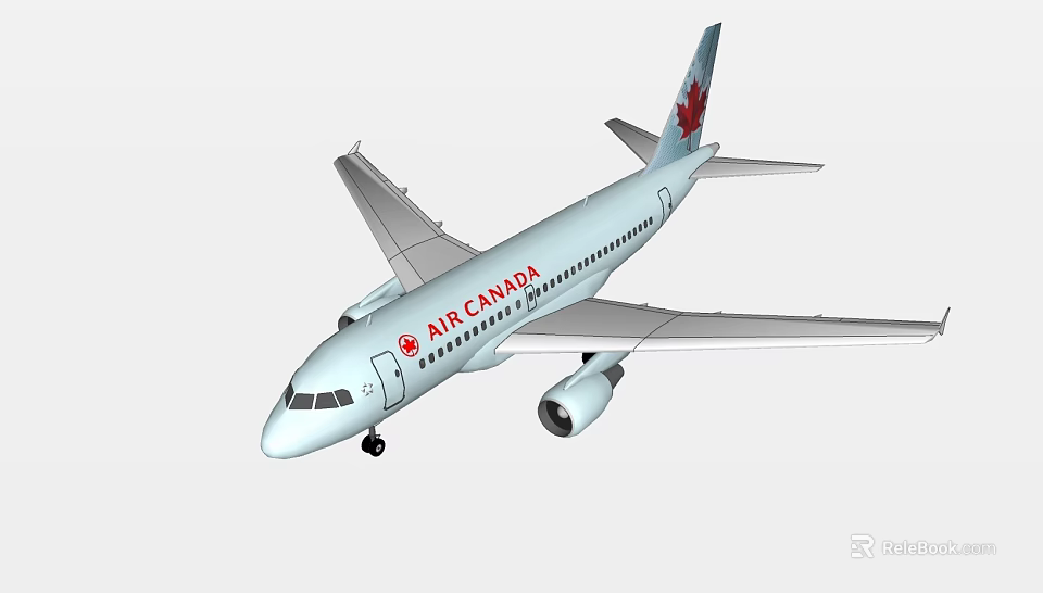 Air Canada Passenger Jet Aircraft Exterior View 3d model 