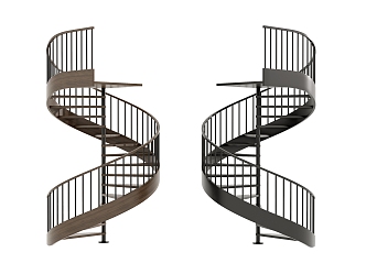 modern revolving staircase 3d model