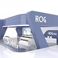 Modern ROG Mall Counter Display With Storage Products And Electronic Devices 3d model