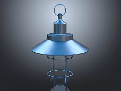 Modern Industrial Metal Pendant Light With Conical Shade Top Ring And Frame 3d model