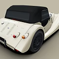 Vintage Cream Colored Convertible Car With Black Top And Classic Design