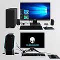 Alienware Gaming Desktop Setup With Monitor Keyboard Mouse And Modern High Performance Design