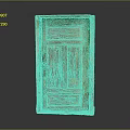 Green Vintage Wooden Swing Door with Classic Panel Design and Natural Texture