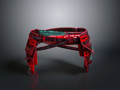 Red Cross Straps Waist Support Strap With Green LED Display For Daily Use 3d model