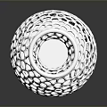 Green Plants In White Perforated Vase With Hollow Out Design On Black Surface