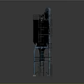 Three Heavy Duty Industrial Metal Tanks With Support Frames And Platform