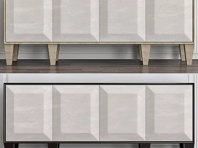 Modern Minimalist Chest of Drawers With Light Color Sleek Fronts And Wooden Legs 3d model