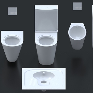 Toilet Brush Urinal Squat Urinal Bathroom Small Toilet Sensor 3d model