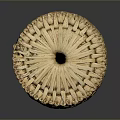 Handcrafted Woven Stool With Rounded Top Natural Fiber And Rustic Design