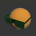 Stylish Yellow Sphere Life Accessory Wearing Black Glasses Modern Decorative Look