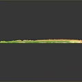 Detailed 3D Terrain Model With Green Mountain Ranges River And White Marker