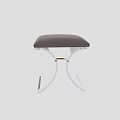 Modern Clear Acrylic Stool With Gray Padded Seat And Contemporary Design 3d model