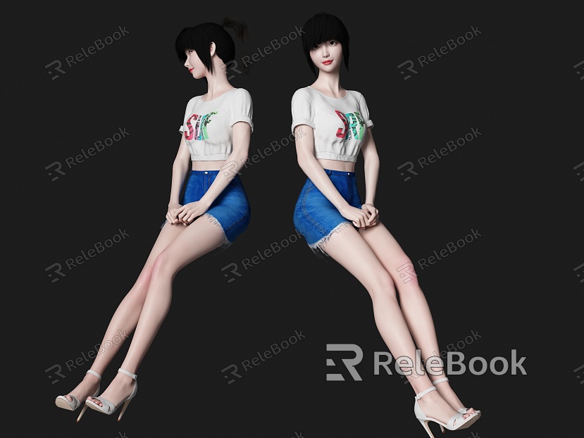 beautiful woman character model