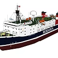 Research Vessel Navigating On The Ocean Surface 3d model