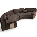 Curved Dark Brown Sectional Sofa with Modern Design Comfortable Cushions and Sturdy Legs