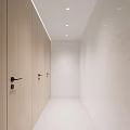 Modern Minimalist Public Toilet Interior With White Urinals Stylish Gold Partitions And Soft Ceiling Lighting