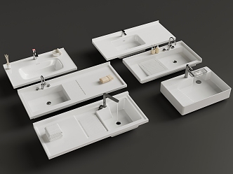 Modern table basin wash basin integrated basin 3d model