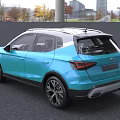 Turquoise Modern SUV Featuring Stylish Front Grille LED Headlights And Alloy Wheels