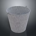 Gray Textured Household Bucket With Sturdy Handles For Daily Use