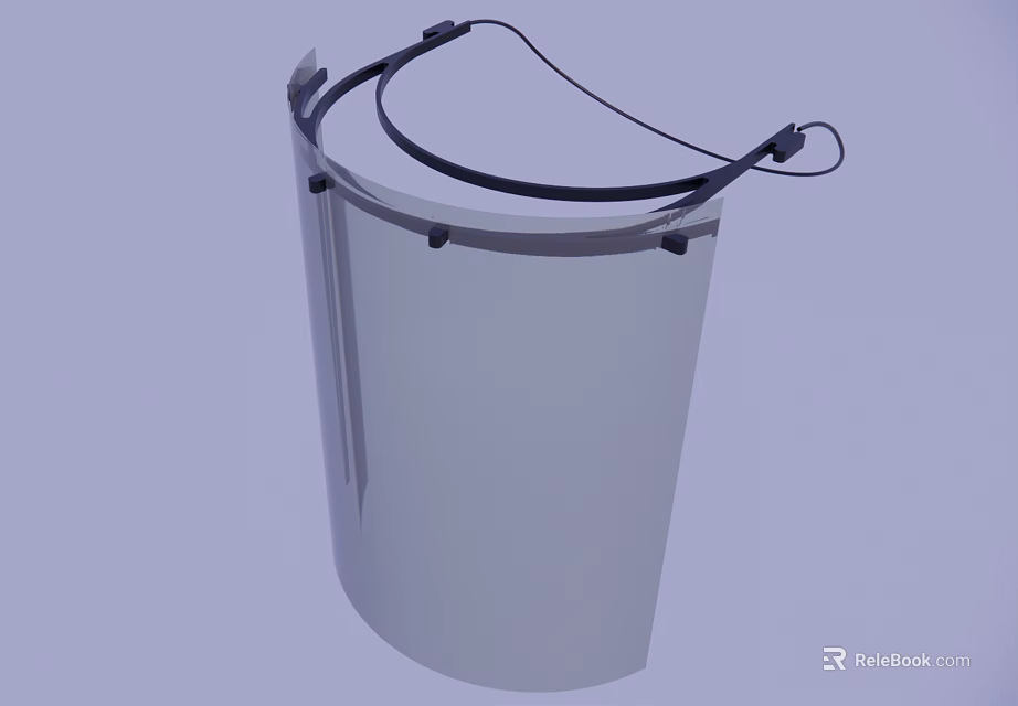 Modern White Cylindrical Container With Black Cable And Top Ring Design 3d model 