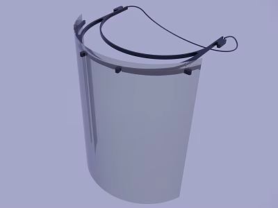 Modern White Cylindrical Container With Black Cable And Top Ring Design 3d model