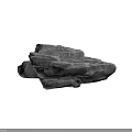 Natural Stacked Gray Rocks In Outdoor Scene With Rugged Textured Surface Against Dark Background