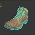CAT Orange Work Boots With Lace Up Design And Durable Rubber Sole 3d model