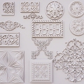 European style plaster line carving combination 3d model