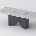 Modern Dining Table With Marble Tabletop White And Gold Veins Black Curved Legs