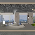 Modern Rest Area Company Sunken Rest Area 3d model
