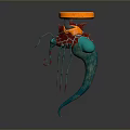 Game Movie Character With Orange Propellers Red Blue Body And Mechanical Tentacles