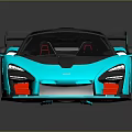 Turquoise Sports Car With Black Accents Rear Spoiler And Modern Sleek Design
