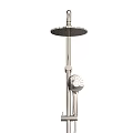 Chrome Shower Faucet With Rain Head And Handheld Sprayer For Bathroom