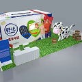 Shuhua Milk Promotion Display With Cow Model And People In Exhibition Area