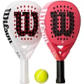 Wilson Padel Rackets White Pink Design With Yellow Tennis Ball Sports Equipment
