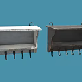 Decorative Ornament Combination with Wooden Wall Mounted Shelves in Multiple Colors and Hooks