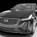 Modern Black Cadillac Sedan With Sleek Grille And Headlight Design