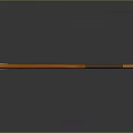 Silver Head Axe With Orange Handle And Brown Wrapped Section On Black Reflective Surface