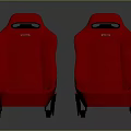 Premium Red Sporty Car Seats Pair For Automotive Racing Interior