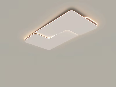 Modern White Ceiling Light With Sleek Geometric Design And Soft Illumination 3d model