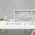 Modern Display Shelves With Geometric Lines And Wooden Accents In Inspiration Space For Retail Items