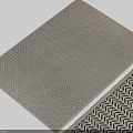 Modern Square Rug With Woven Texture And Herringbone Pattern For Interior Decor 3d model